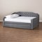 Baxton Studio Freda Grey Velvet and Button Tufted Full Size Daybed with Trundle 164-10409 - alternate 4
